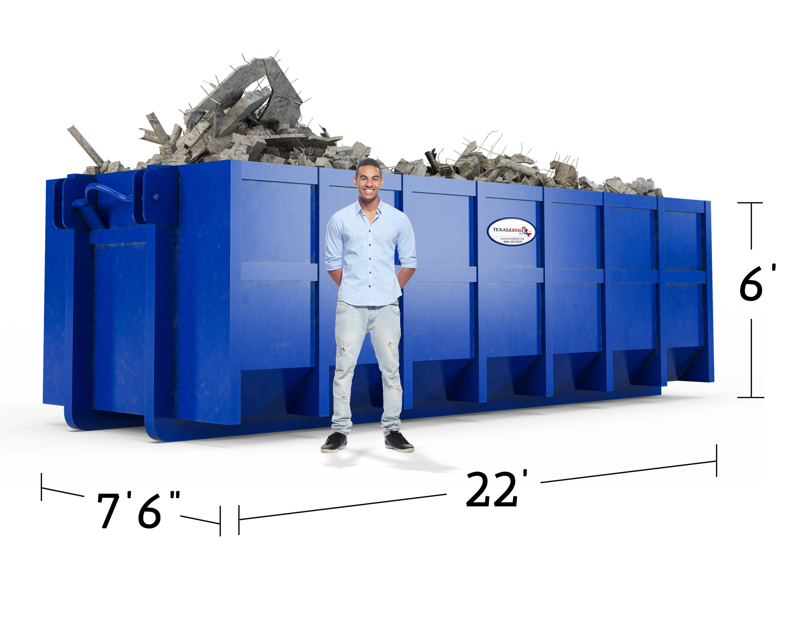 image of 7.5 x 22 x 4 dumpster