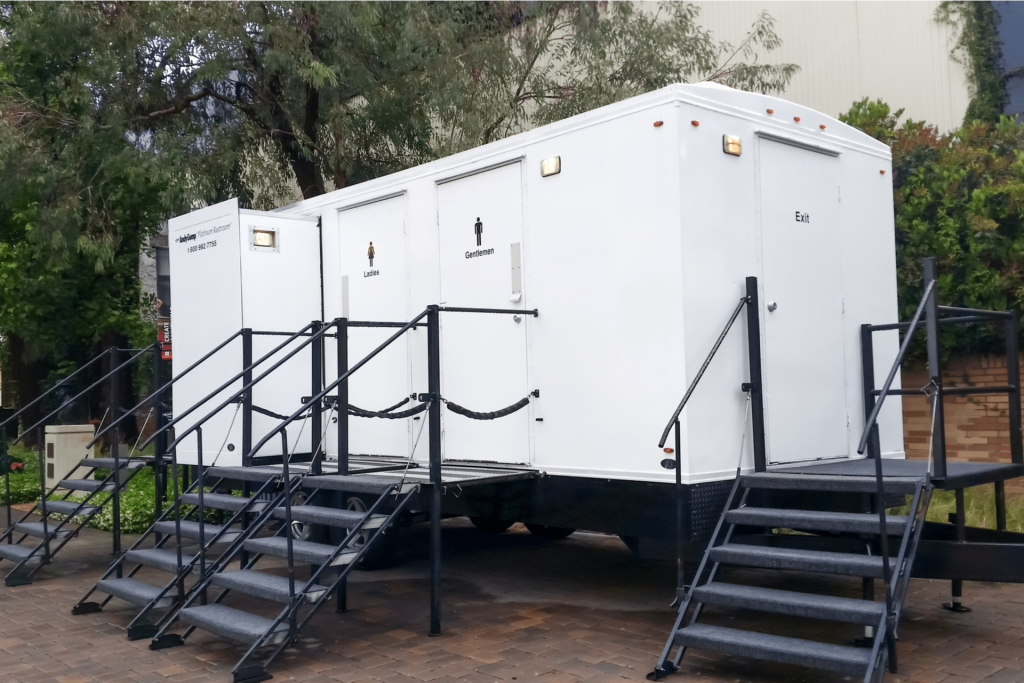 Luxury Portable Restroom Trailer for Construction Sites in Dallas-Fort Worth
