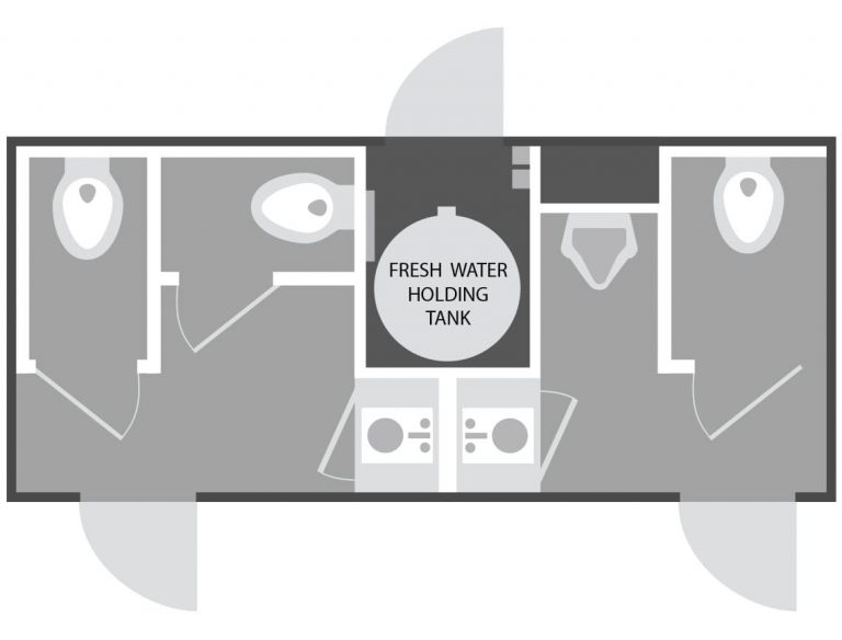 Texas Johns - 4 Station Restroom Trailer Floorplan