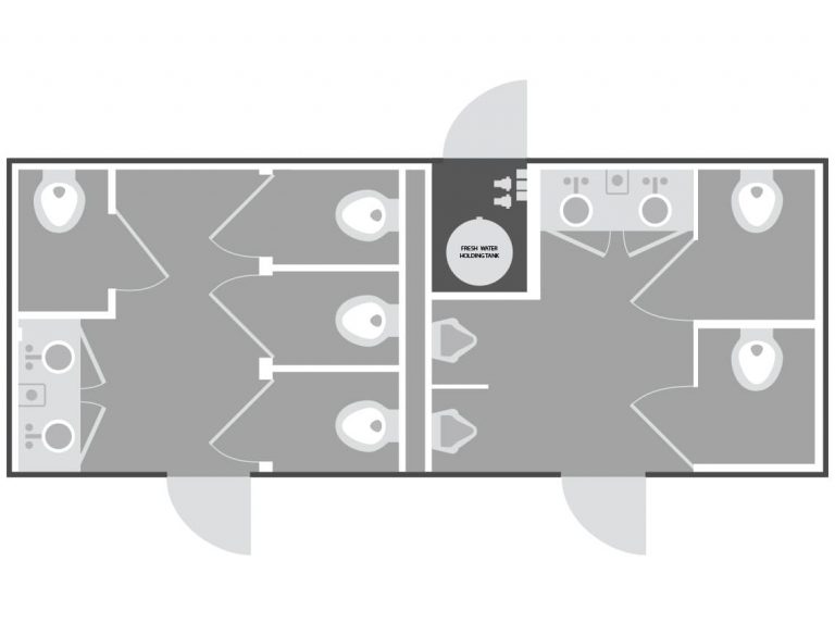 Texas Johns - 8 Station Restroom Trailer Floorplan