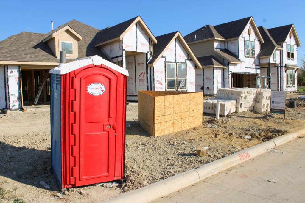 porta potty on jobsite