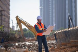 OSHA worker inspecting construction site in Texas