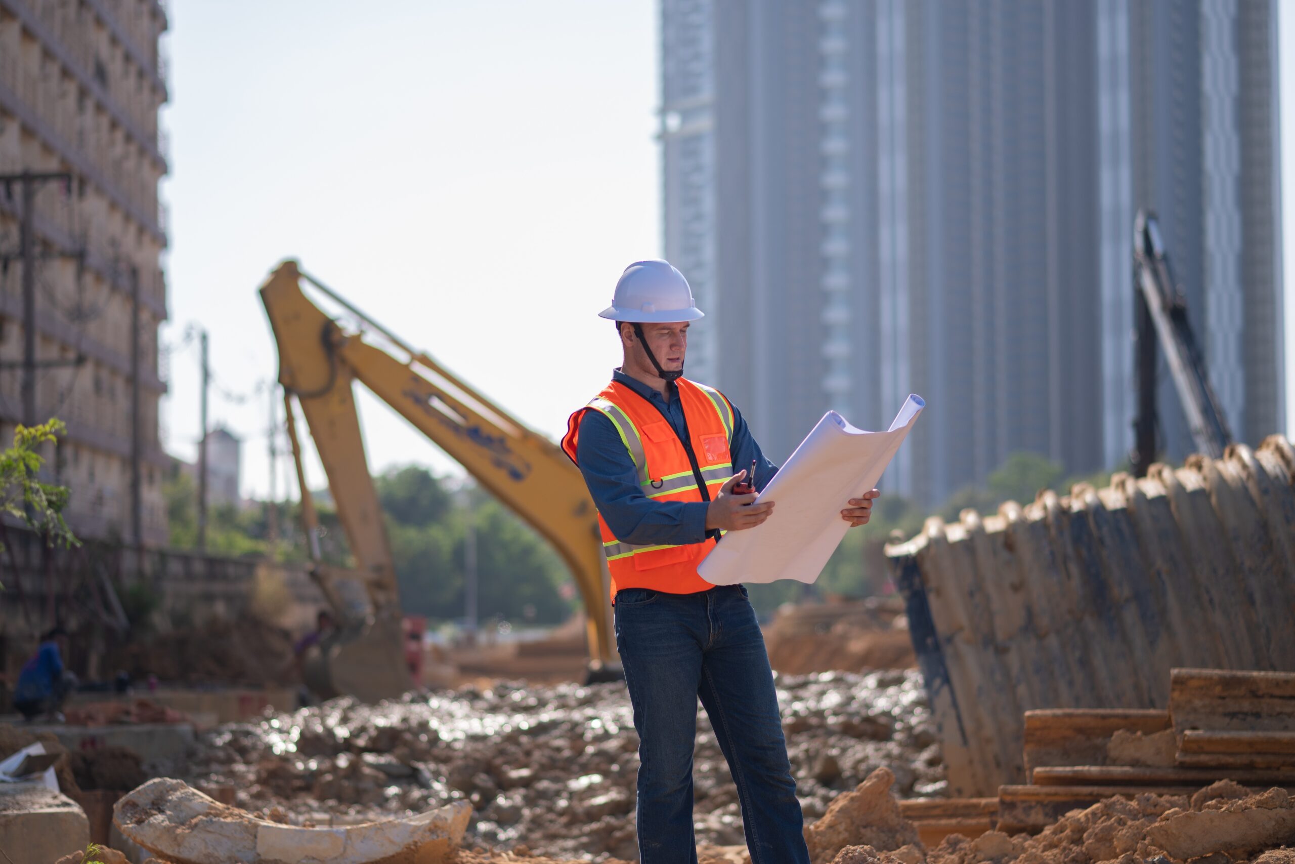 OSHA worker inspecting construction site in Texas
