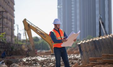 OSHA worker inspecting construction site in Texas