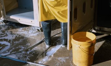 portable restroom service tech